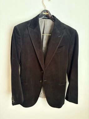 Armani Collezioni Men's Black Velvet Sport Coat
